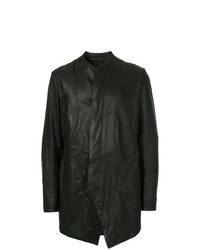 Мужской черный кожаный пиджак от Julius