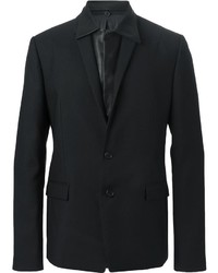 Мужской черный кожаный пиджак от Juun.J