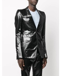 Мужской черный кожаный пиджак от Rick Owens