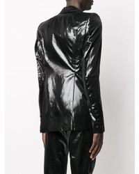 Мужской черный кожаный пиджак от Rick Owens