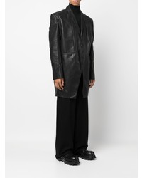 Мужской черный кожаный пиджак от Rick Owens