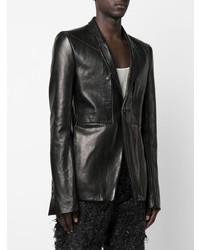 Мужской черный кожаный пиджак от Rick Owens