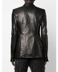 Мужской черный кожаный пиджак от Rick Owens