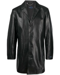 Мужской черный кожаный пиджак от Misbhv