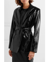 Женский черный кожаный пиджак от Georgia Alice