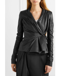 Женский черный кожаный пиджак от Rick Owens