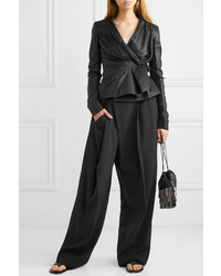 Женский черный кожаный пиджак от Rick Owens