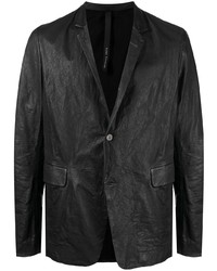 Мужской черный кожаный пиджак от Poème Bohémien
