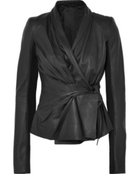 Женский черный кожаный пиджак от Rick Owens