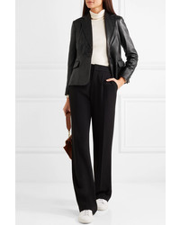 Женский черный кожаный пиджак от Frame