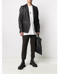 Мужской черный кожаный пиджак от Poème Bohémien