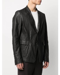 Мужской черный кожаный пиджак от Poème Bohémien