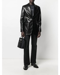 Мужской черный кожаный пиджак от Acne Studios