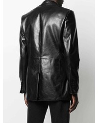 Мужской черный кожаный пиджак от Acne Studios