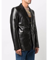 Мужской черный кожаный пиджак от Acne Studios