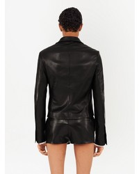 Мужской черный кожаный пиджак от Ferragamo