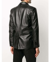 Мужской черный кожаный пиджак от Ernest W. Baker