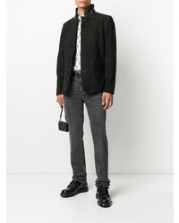 Мужской черный кожаный пиджак от AllSaints