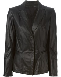 Женский черный кожаный пиджак от Sylvie Schimmel