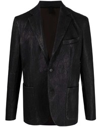 Мужской черный кожаный пиджак от Tagliatore