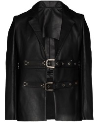 Мужской черный кожаный пиджак от Tokyo James