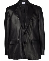 Мужской черный кожаный пиджак от Vetements