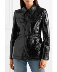 Женский черный кожаный пиджак от ALEXACHUNG