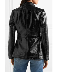 Женский черный кожаный пиджак от ALEXACHUNG