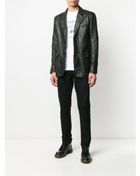 Мужской черный кожаный пиджак от Zadig & Voltaire