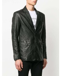Мужской черный кожаный пиджак от Zadig & Voltaire