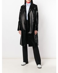 Женский черный кожаный плащ от Jil Sander Navy