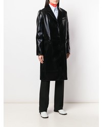 Женский черный кожаный плащ от Jil Sander Navy