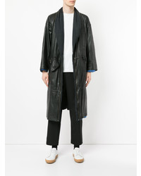 Мужской черный кожаный плащ от Issey Miyake Vintage