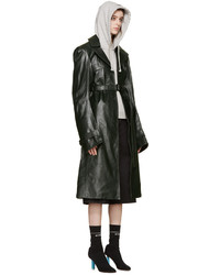 Женский черный кожаный плащ от Vetements