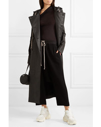 Женский черный кожаный плащ от Rick Owens