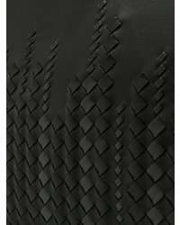 Мужской черный кожаный плетеный мужской клатч от Bottega Veneta