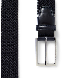 Мужской черный кожаный плетеный ремень от Hugo Boss