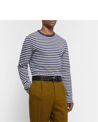 Мужской черный кожаный плетеный ремень от Ami