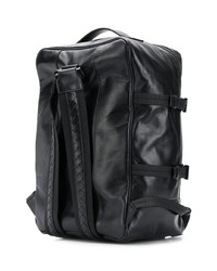 Мужской черный кожаный плетеный рюкзак от Bottega Veneta