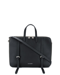 Черный кожаный портфель от Alexander McQueen