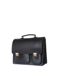 Черный кожаный портфель от Carlo Gattini