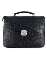 Черный кожаный портфель от Orciani