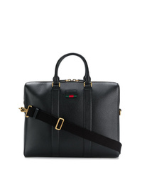 Черный кожаный портфель от Gucci