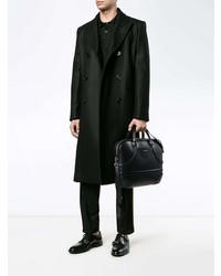 Черный кожаный портфель от Alexander McQueen