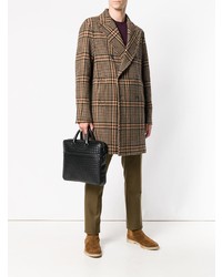 Черный кожаный портфель от Bottega Veneta