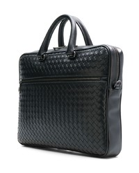 Черный кожаный портфель от Bottega Veneta