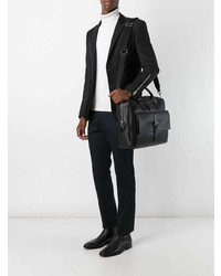 Черный кожаный портфель от Smythson