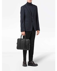Черный кожаный портфель от Prada