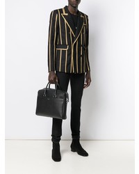 Черный кожаный портфель от Saint Laurent