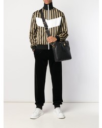 Черный кожаный портфель от Versace